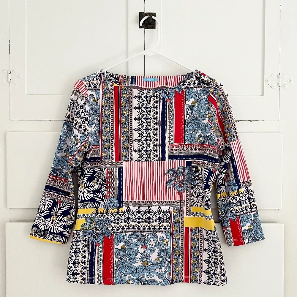 J.McLaughlin Wavesong Catalina Cloth Tropical Print Top S